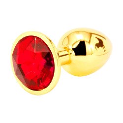 Plug Metálico Dorado con Joya Anal Small