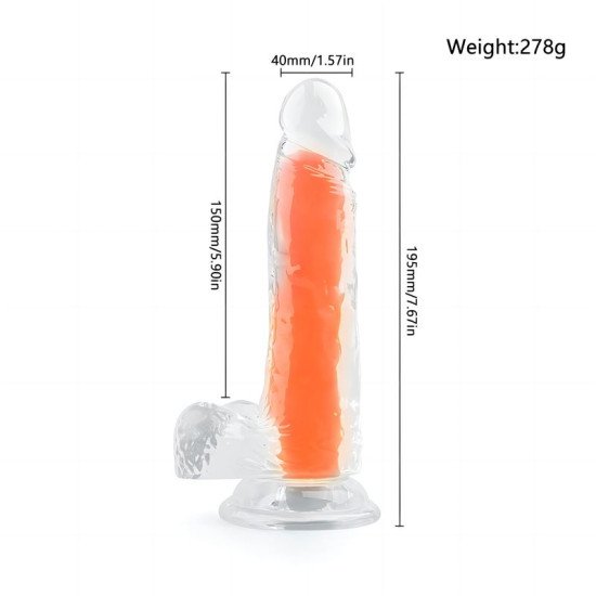 Dildo Neonflux Orange - Brilla En La Oscuridad