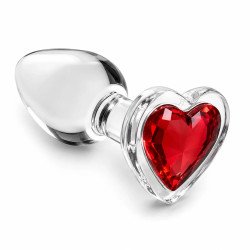 Plug Anal Vidrio Glass Rosso Cuore Small