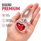 Plug Anal Vidrio Glass Rosso Cuore Small