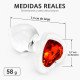 Plug Anal Vidrio Glass Rosso Cuore Small