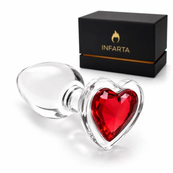Plug Anal Vidrio Glass Rosso Cuore Small