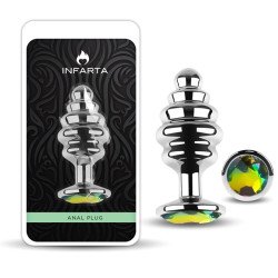 Dilatador Anal Plug Luna Metal Medium Rainbow