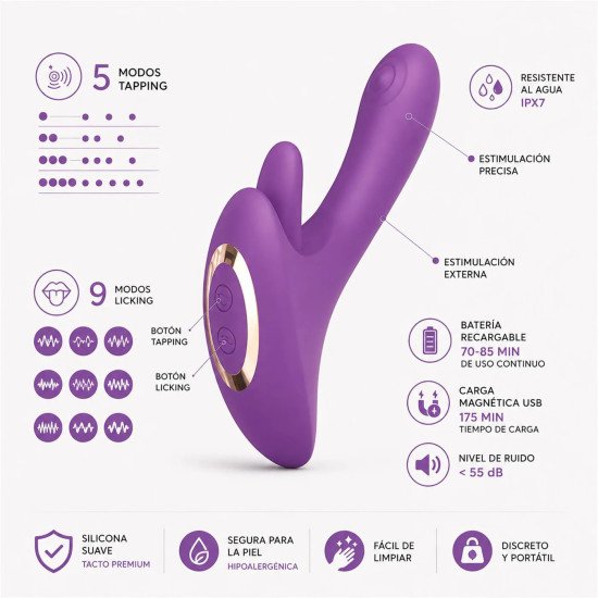 Vibrador Vibrating Tongue & Tap Nova