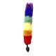 Plug de Silicona Medium con Cola Emblema LGBT