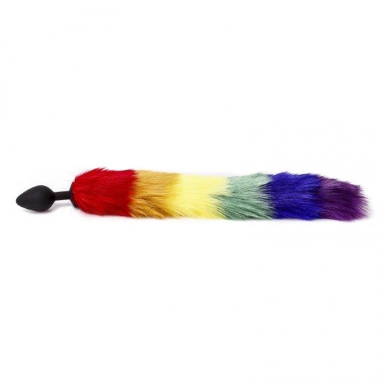 Plug de Silicona Medium con Cola Emblema LGBT