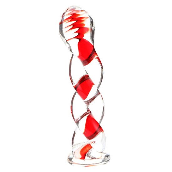 Consolador Vidrio Glass Dildo Ruby Swirl