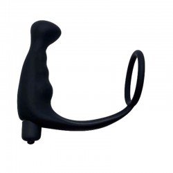 Plug Anal con Vibrador Prostático con Anillo Black