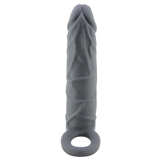 Extensión Para Pene 6 cm. Con Anillo Para Testículos Grey