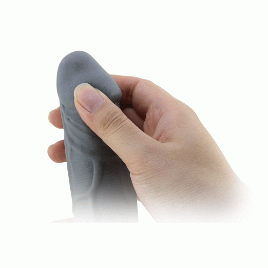 Extensión Para Pene 6 cm. Con Anillo Para Testículos Grey