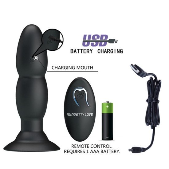 Vibrador Rotador Anal Silicona Recargable