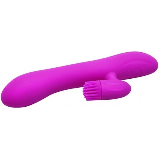 Vibrador Recargable Con Estimulador Rotador Derrick Elton