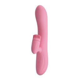 Vibrador Recargable Con Estimulador Rotador Chris