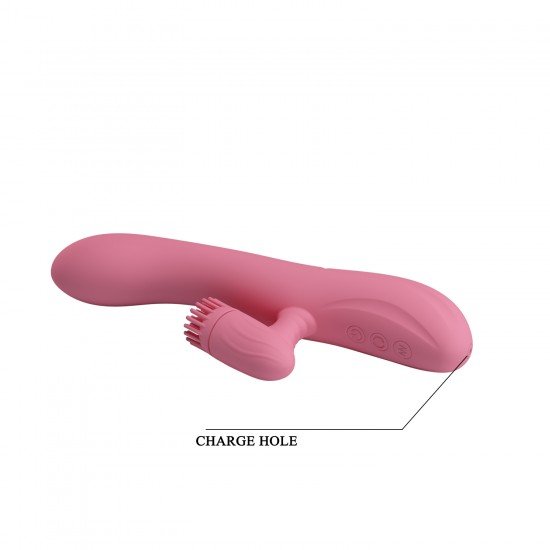Vibrador Recargable Con Estimulador Rotador Chris
