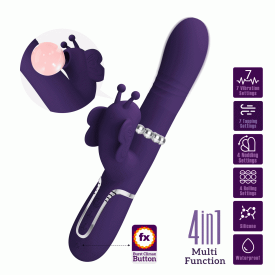 Vibrador con Estimulador de Clitoris Ridgely Purple