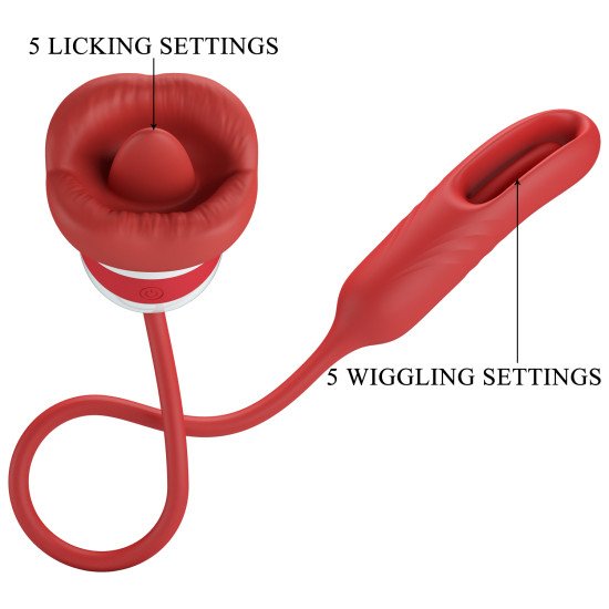 Vibrador Doble Lengua Punto G Clítoris USB Recargable Alyss