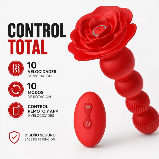 Red Rose Flower Butt Plug