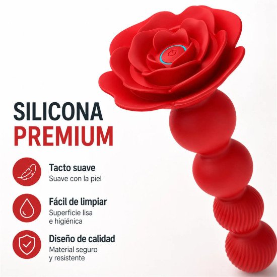 Red Rose Flower Butt Plug