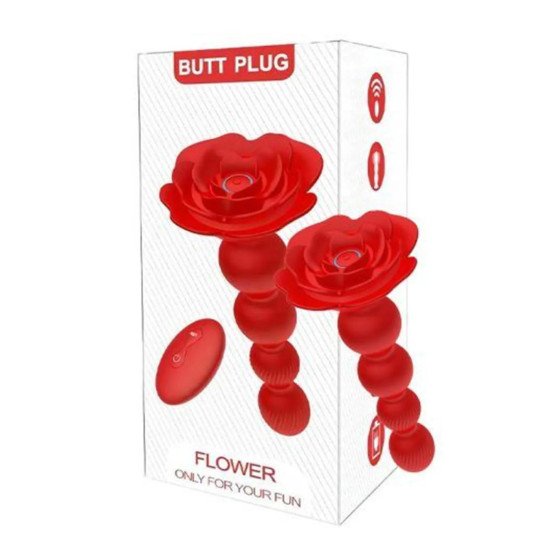 Red Rose Flower Butt Plug