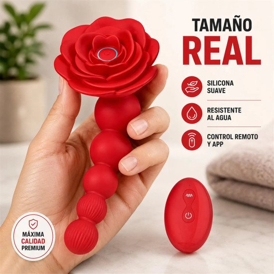 Red Rose Flower Butt Plug