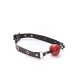 Mordaza Bola Roja Negra Eco Cuero Y Tachas Rojas