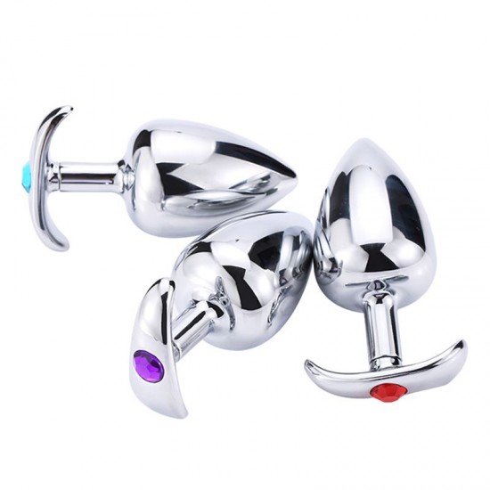 Plug Anal Large Metálico con Joya Tope T